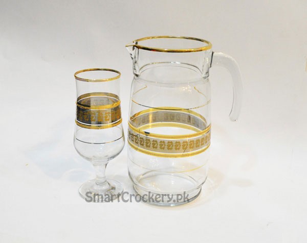 Water Set Big Wine Golden 7 Pcs