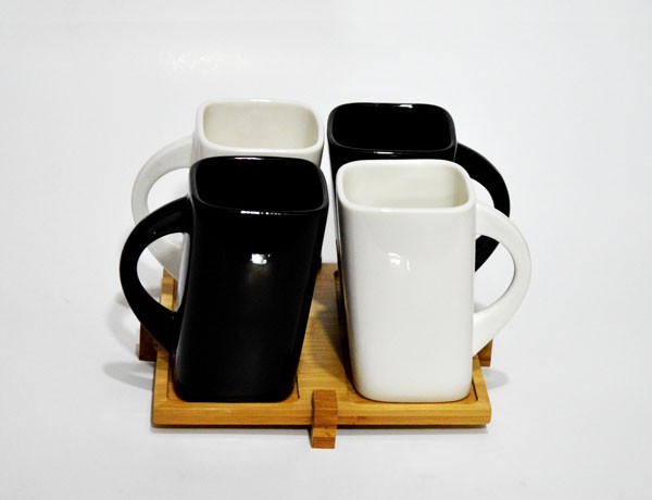 4 Pcs Bone Mug With Stand