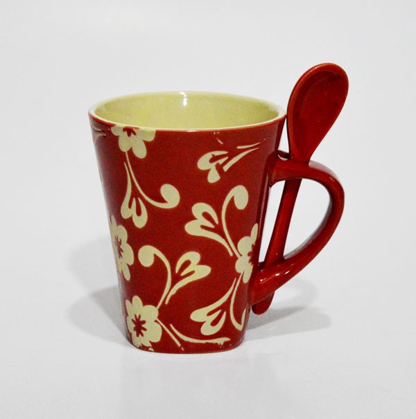 Flower Mug With Spoon