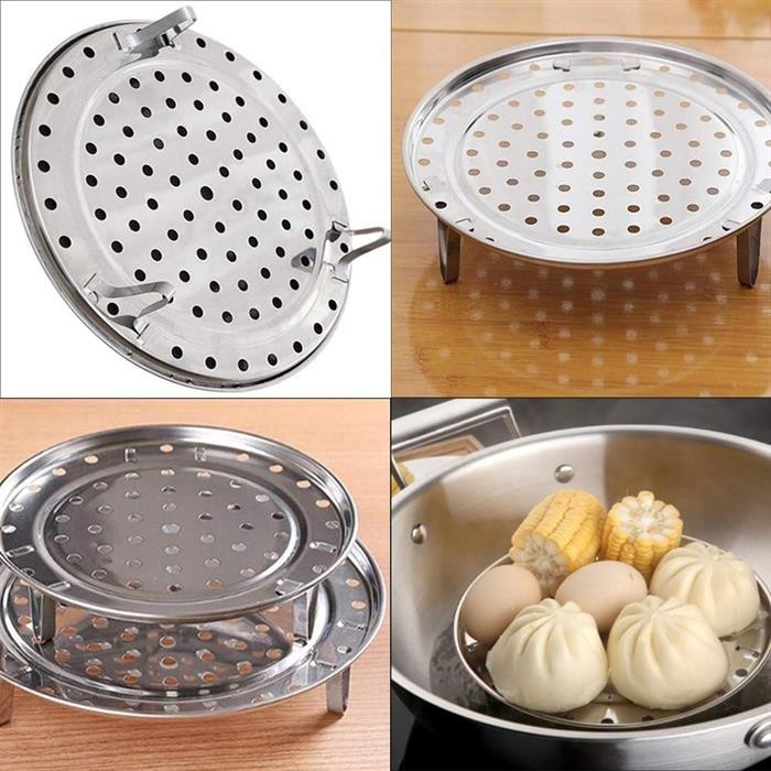 3 pc Stainless Steel Steamers Stand and Steamer Rack High Quality 8" 10" 12" inch Stainless Steel
